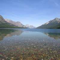 Lake Landscape in front of Goat Haunt at Glacier National Park