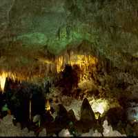 Stalactite hanging from the ceiling at Carlsbad Caverns National Park, New Mexico