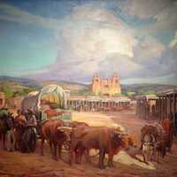 Santa Fe Plaza in 1850 in New Mexico