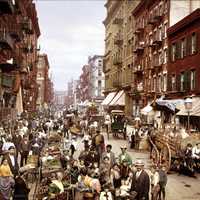 Little Italy in Manhattan, New York around 1900.