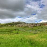 Cloudy day on the hills at White Butte, North Dakota