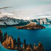 Crater Lake Scenic Landscape in Oregon
