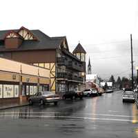 Charles Street in central Mt. Angel in Oregon