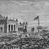 Opening day in 1876 at Centennial Exhibition in Philadelphia, Pennsylvania