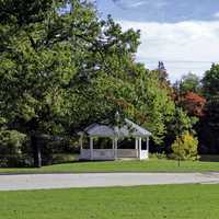Gazebo and landscape with trees in Providence, Rhode Island