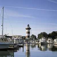 Lighthouse in the Harbor in South Carolina