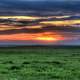 Sunset over the grassland at Badlands National Park, South Dakota