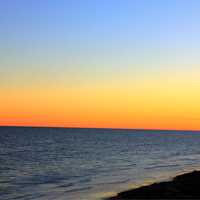Peaceful Ocean at Sunset at Galveston, Texas