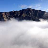 Clouds and Fog at Hunter's peak in Guadalupe Mountains National Park