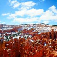 Winter landscape and rock amphitheatre in Bryce Canyon National Park, Utah
