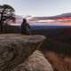 Person Watching Sunrise at Hazel Mountain overlook at Shenandoah National Park