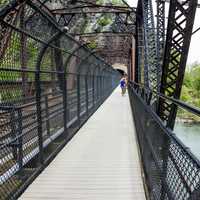 People on the Bridge at Harper's Ferry in West Virginia
