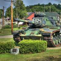 Veterans Memorial Tank on the 400 trail in Wisconsin
