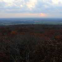 Scenic Sunset View of Forest in Blue Mound State Park, Wisconsin