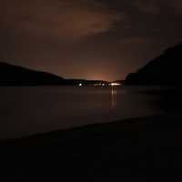 Across the lake at night at Devil's Lake State Park, Wisconsin