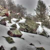 Rocks and Snow at Devil's Lake State Park, Wisconsin