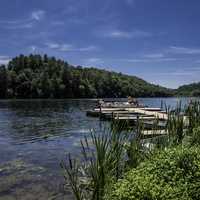 Dock and lake landscape at Governor Dodge State Park, Wisconsin