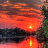 Sunset over Wissota at Lake Kegonsa State Park, Wisconsin
