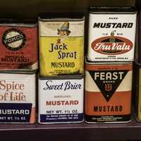 Boxes of mustard at National Mustard Museum