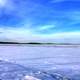 Landscape over the ice in Madison, Wisconsin