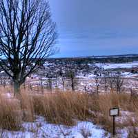 Winter landscape from hill in Madison, Wisconsin
