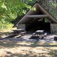 Picnic Cabin at Mill Bluff State Park, Wisconsin