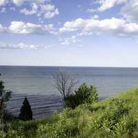 View of the landscape on lake Michigan