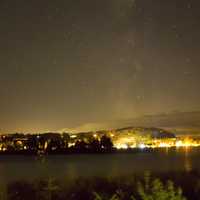 Galaxy above the town at Peninsula State Park, Wisconsin