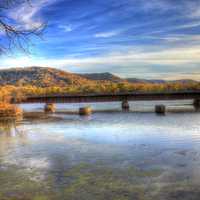 Bridge on the backwaters of the Mississippi at Perrot State Park, Wisconsin
