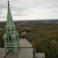 Church Steeple with Autumn landscape