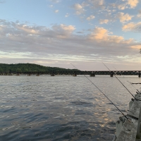 Fishing on the Pier at Sunset