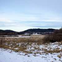 Hilly Wintry Landscape near Indian Lake, Wisconsin