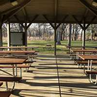 Inside the Picnic Pavilion at Beckman Mill, Wisconsin