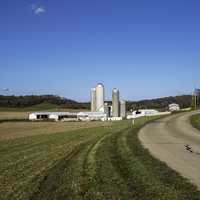 Landscape with farm and Silos in Wisconsin