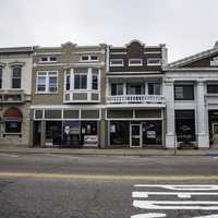 Shop and buildings on main street in Sauk City