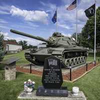 Tank at Veterans Memorial in Brodhead, Wisconsin