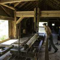 Man working the Sawmill