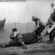 Bulldogging at Cheyenne Frontier Days, 1910 in Wyoming