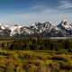 Snow-capped Mountains Landscape in Grand Teton National Park