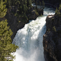 Upper Falls landscape in Yellowstone National Park