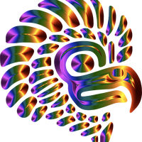 Prismatic Stylized Mexican Stylized Eagle Silhouette Vector Clipart