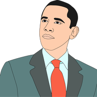Barack Obama Portrait Vector Clipart