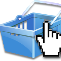 Basket with pointer icon Vector Clipart