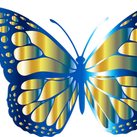 Blue and Gold Monarch Butterfly Vector Files