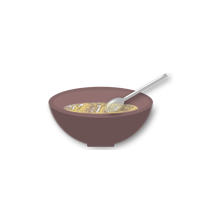 Bowl with spoon and food vector file