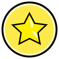 Button With Yellow Star Vector Clipart