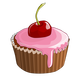 Cherry Cupcake Vector Clipart