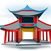 Chinese Pavilion Vector Art