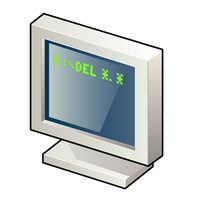 Computer with DOS Screen vector clipart