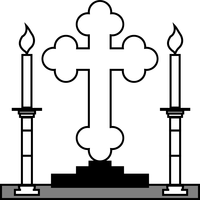 Cross and Candles vector clipart